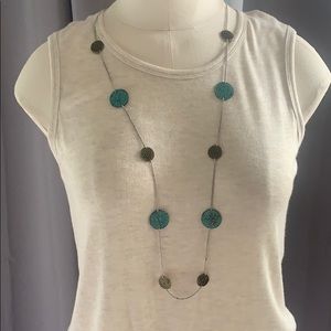 Metal coin necklace and earring set